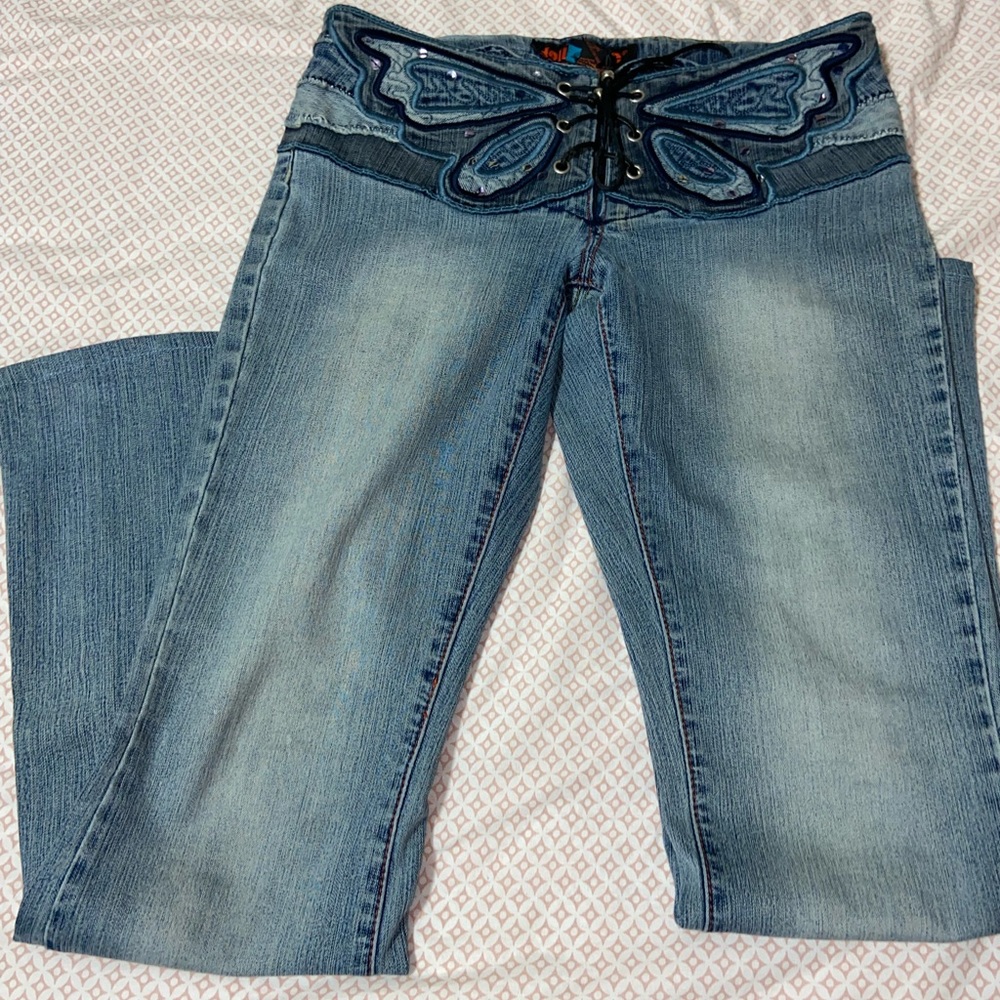 Dollhouse butterfly low rise jeans